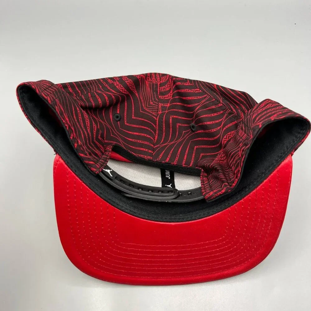 Air‎ Jordan Hat Men Red Wave Pattern Embroidered Logo Jumpman Snap Back Cap